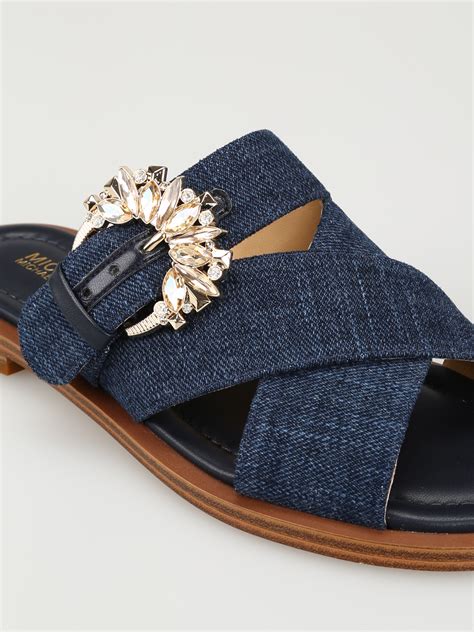 michael kors addison sandal|michael kors denim sandals.